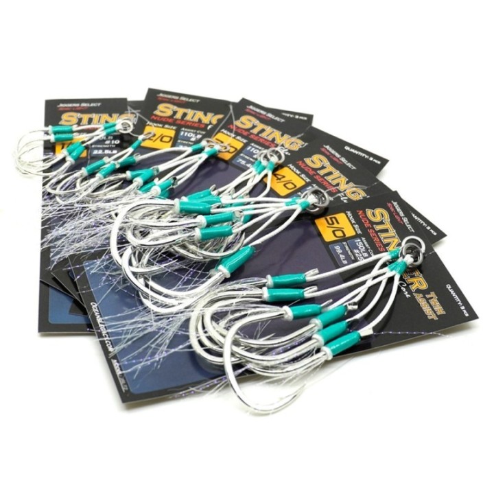 OCEAN`S LEGACY STINGER TWIN ASSIST HOOK - NUDE EVEN TIE