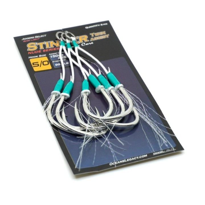 OCEAN`S LEGACY STINGER TWIN ASSIST HOOK - NUDE EVEN TIE