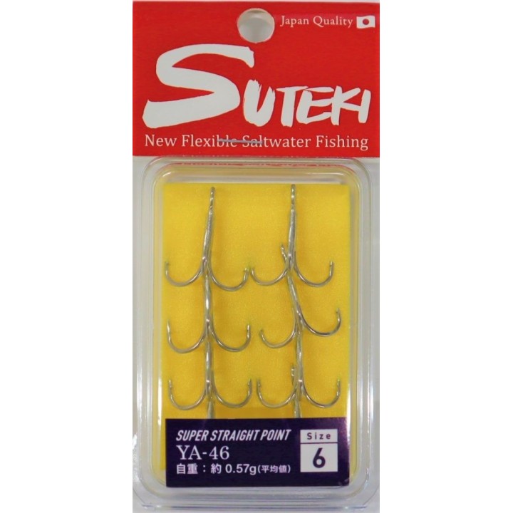 SUTEKI Super Straight Point Treble Hook (YA-46SN)