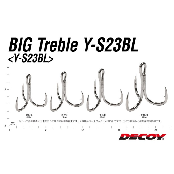 DECOY BIG TREBLE Y-S23BL (Barbless)