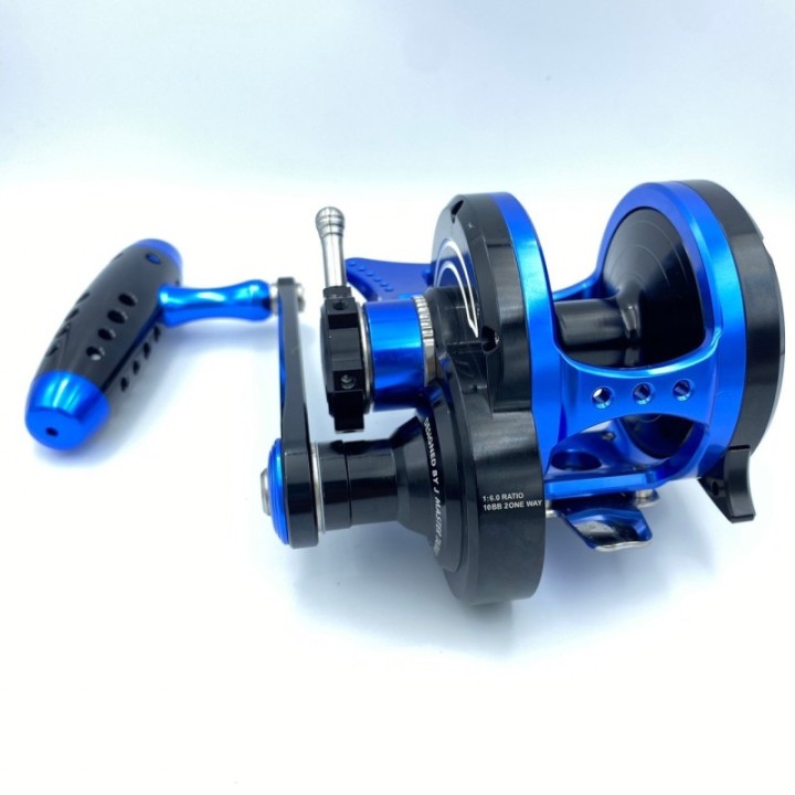 JM WIKI DEVIL STAR Twin-Drag Reel with Long Arm + Titanium Turbo Knob