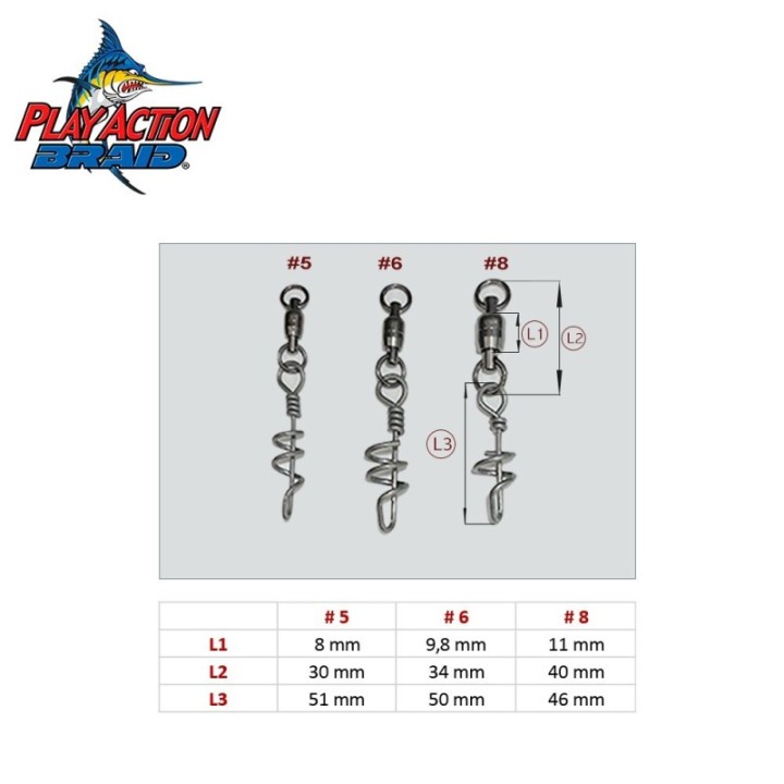 PLAY ACTION BRAID BB SWIVEL BUCK SNAP