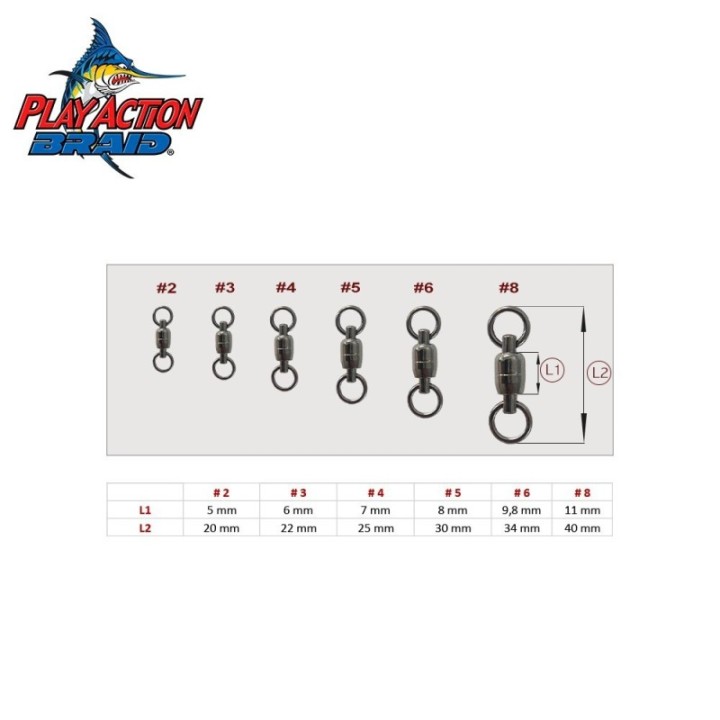 PLAY ACTION BRAID DUAL ROTATION BALL BEARING SWIVEL