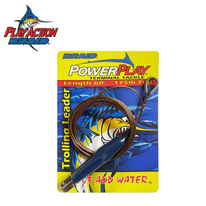 PLAY ACTION BRAID 5' STAINLESS STEEL CABLE TROLLING LEADER
